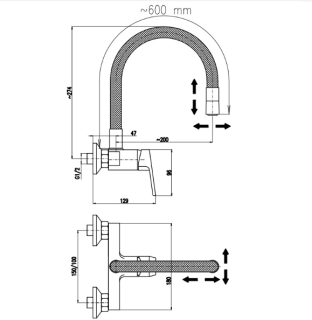 Смеситель для кухни Rav Slezak Colorado CO102.5/11CMATC черный хром